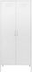 Double Door Wardrobe Metallic with 2 Shelves White 76x50x170cm