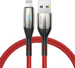 Baseus Braided / LED USB to Lightning Cable Κόκκινο 2m (CALSP-C09)