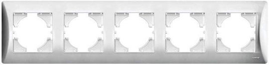 Lineme Switch Frame 5 Positions Horizontal Installation in Silver Color 50-00125-5