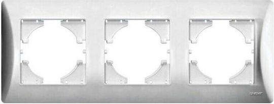 Lineme Hseries Рамка на ключ 3 Места Хоризонтално монтиране в Сребрист Цвят 50-00123-5