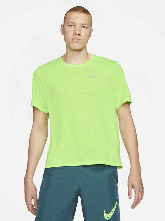 Nike Miler Ανδρικό Αθλητικό T-shirt Κοντομάνικο Dri-Fit Γκρι CU5992-084 ...