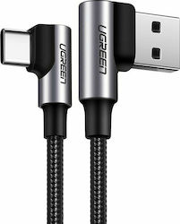 Ugreen Angle (90°) / Braided USB 2.0 Cable USB-C male - USB-A male 18W Gray 2m (20857)