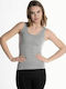 Namaldi Women's Sleeveless Cotton T-Shirt Gray