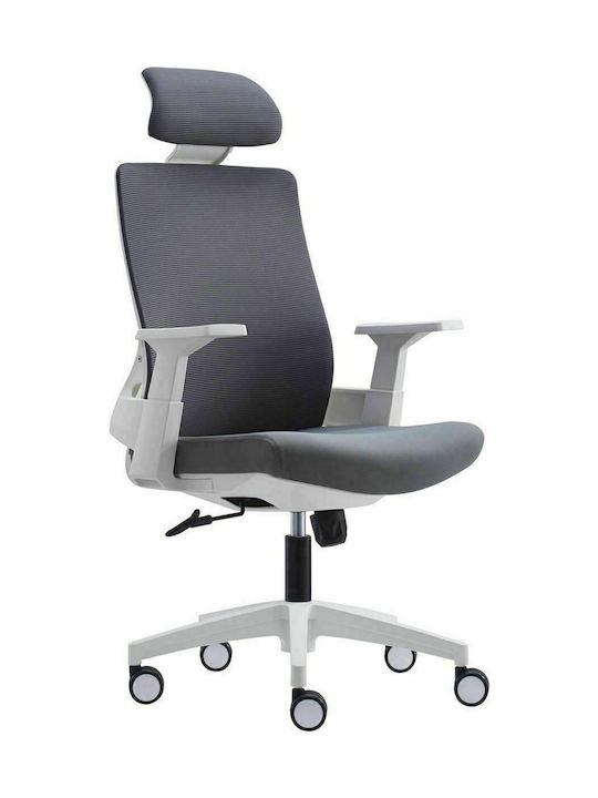 Καρέκλα Διευθυντική με Ανάκλιση BF8900 Άσπρο / Mesh Γκρι Woodwell