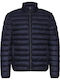 Solid Men's Puffer Jacket Navy Blue