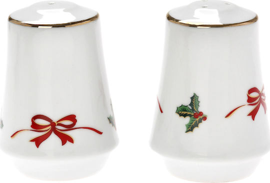 Cryspo Trio Weihnachts-Salz- und Pfeffer-Set Porzellan Weiß 2Stück