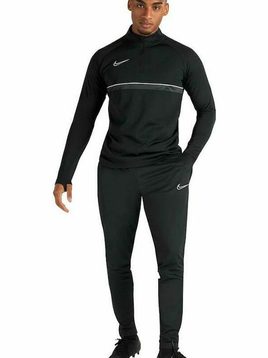 Nike Drill Top Ανδρική Μπλούζα Dri-Fit με Φερμουάρ Μακρυμάνικη Μαύρη