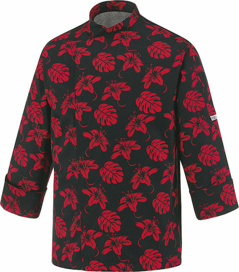 Egochef Coat Chef 100% Cotton made Unisex Multicolour with 3/4 Sleeve Fantasy Ibiscus