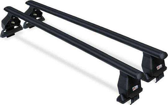 Menabo Car Roof Bars Steel 130cm for Citroen C4 Picasso 5D 2006-2013 Set with Roof Rack Legs Black