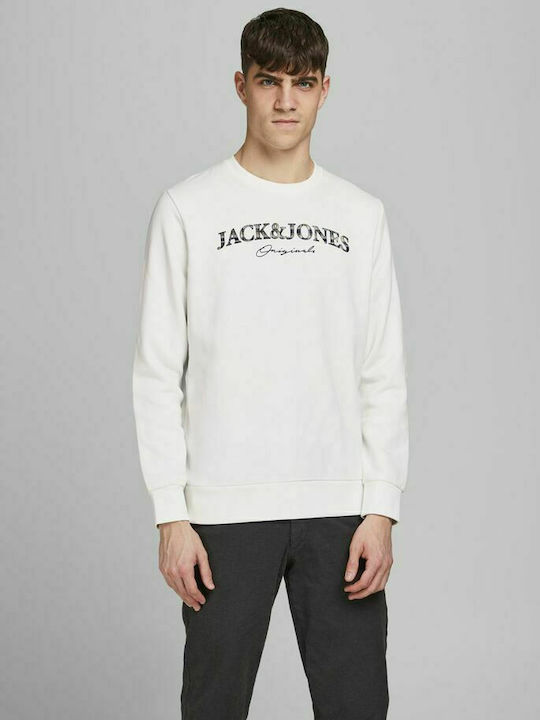 Jack & Jones Ανδρικό Φούτερ Λευκό