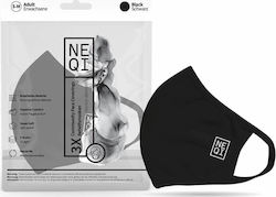 Neqi Re-Useable Face Masks Black Υφασμάτινη Small 3τμχ
