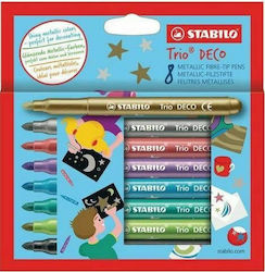 Stabilo Metallic Trio Deco 3mm Σετ 8 χρώματα