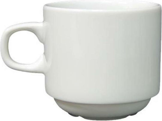 Lukanda Σετ Φλιτζάνια Καφέ από Πορσελάνη Λευκά 230ml 6τμχ