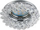 Trio Lighting Στρογγυλό Κρυστάλλινο Χωνευτό Σποτ με Ντουί GU10 Ασημί 9x9εκ.