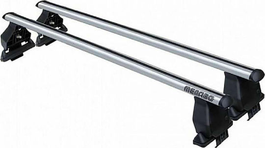 Menabo Aluminum Car Roof Bars 112cm for Renault Express 5D Set with Roof Rack Legs Silver