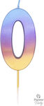 Birthday Candle Number "0" Multicolored 015953