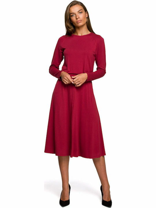 Stylove S234 Midi Kleid Gestrickt Rot 149255