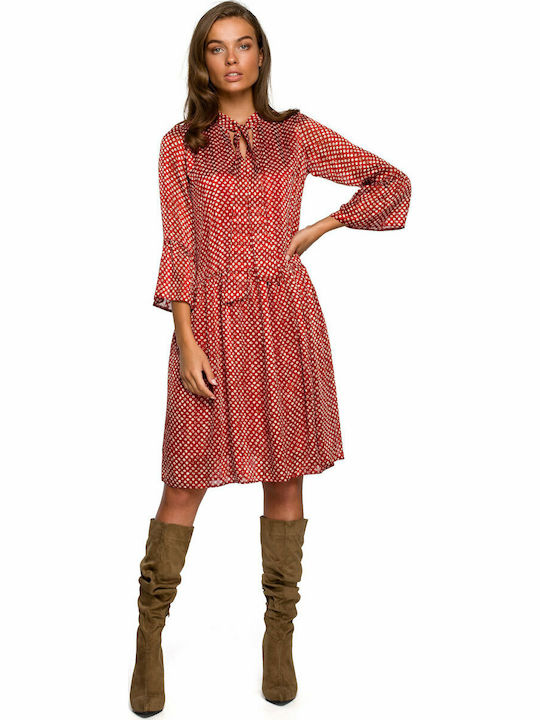 Stylove All Day Long Sleeve Mini Dress Red Polka Dot S237 149245