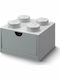 LEGO Παιδικό Κουτί Αποθήκευσης από Πλαστικό 4 Knobs Γκρι 32x16x11cm