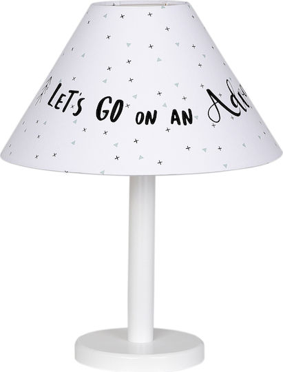 Funna Baby Kinder Nachttischlampe Lets Go Weiß 10x29x40εκ.