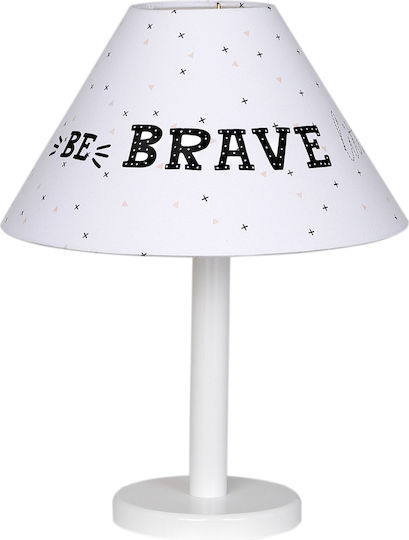 Funna Baby Kinder Nachttischlampe Be Brave Weiß 10x29x40εκ.