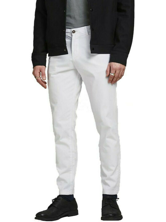 Jack & Jones Ανδρικό Παντελόνι Chino Ελαστικό σε Slim Εφαρμογή Λευκό
