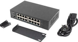 Lanberg RSGE-16 Unmanaged L2 Switch with 16 Gigabit (1Gbps) Ethernet Ports