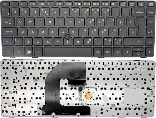HP Πληκτρολόγιο Laptop για ProBook 6460b/6465b/6470b/6475b/EliteBook 8460p με Πλαίσιο και Διάταξη Αγγλικά (US) σε Μαύρο χρώμα 635768-001