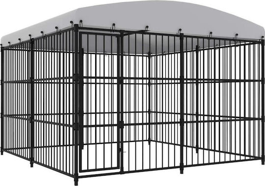 vidaXL Μεταλλικό Πάρκο Σκύλου 300x300x210εκ. Μαύρο