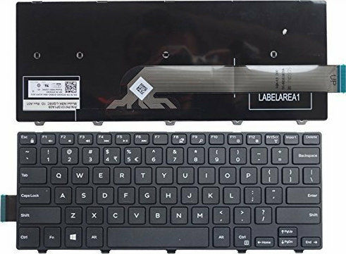 Dell Laptop Keyboard for Inspiron 14-3000/3441/3442/3443/3451/3458/3446 without Frame and English (UK) Layout in Black Color 40283US