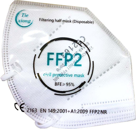 Tiexiong FFP2 Civil Protective Mask BFE >95% Protective Mask FFP2 White 1pcs