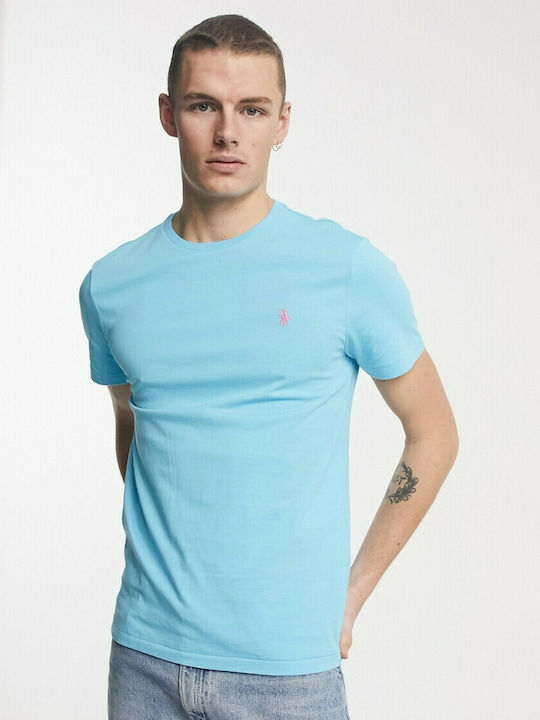 Ralph Lauren Ανδρικό T-shirt Γαλάζιο Μονόχρωμο