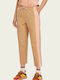 Scotch & Soda Damen Stoff Hose in Tapered Linie Beige