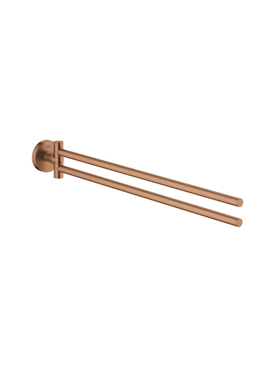 Grohe Essentials Double Wall-Mounted Bathroom Rail ​43.9x45cm Brushed Warm Sunset