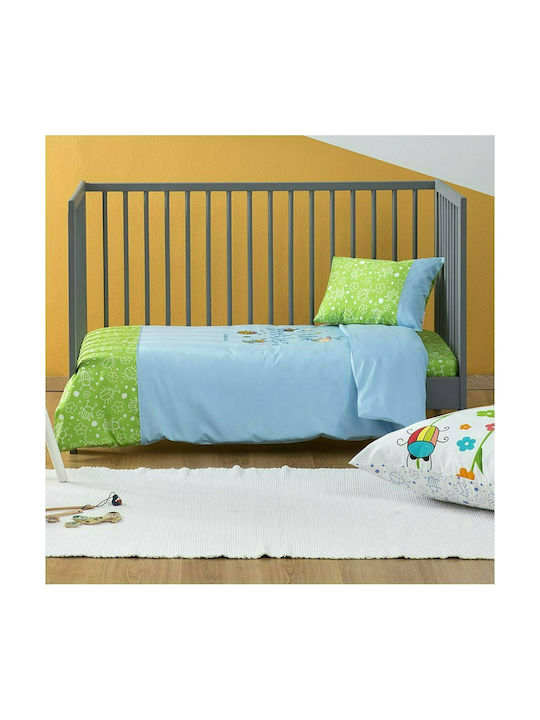 Zouzounia Baby Duvet Cover Set With Pillowcase Bambouras Light Blue 110x145cm