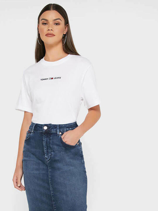 Tommy Hilfiger Γυναικείο T-shirt Λευκό με Στάμπα