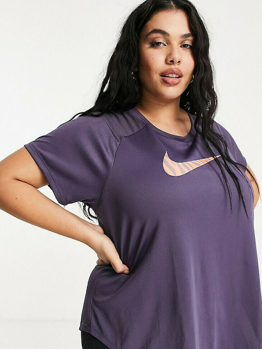 Nike Icon Clash Women's Athletic T-shirt Purple