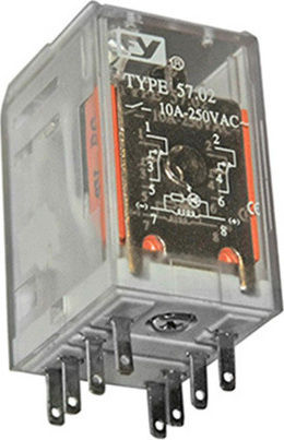Adeleq Βιομηχανικό Ρελέ Λυχνίας 6V Ρελέ 8 Πόδια 6V DC 11-20608