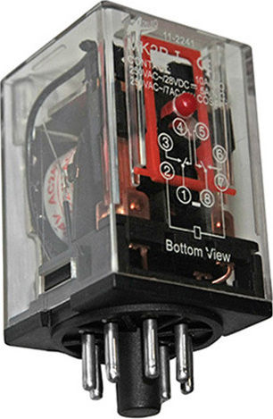 Adeleq Βιομηχανικό Ρελέ Λυχνίας 24V Ρελέ 8 Πόδια 24V AC 11-2241