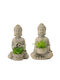 Artekko Decorative Buddhas made of Concrete 10x10x16cm 2pcs