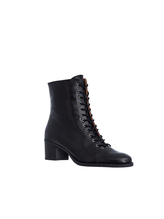 Adam's Shoes Leather Women's Ankle Boots Black