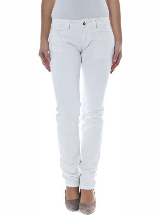 Phard Women's Fabric Trousers in Narrow Line White
