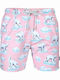 John Frank Ice Bear Men's Swimwear Shorts Pink with Patterns