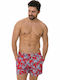 Baboo Herren Badebekleidung Shorts Rot Blumen