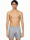 John Frank Flamin Herren Badebekleidung Shorts Blau mit Mustern