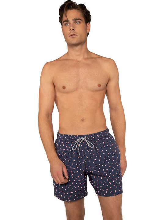Ground Rafael Men's Swimwear Shorts Navy Blue with Patterns