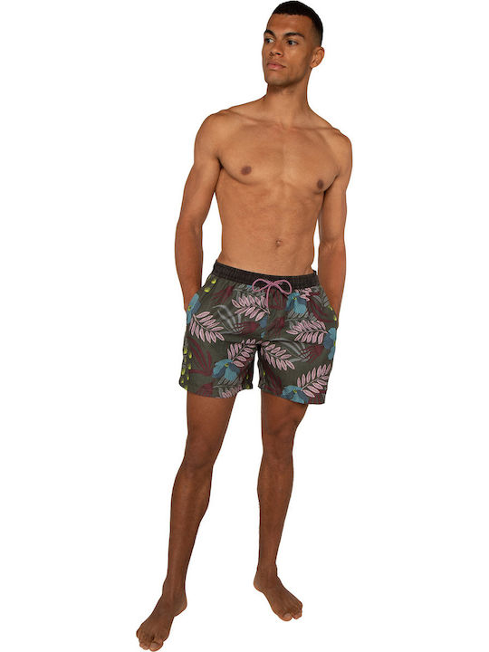 Protest Patterson Herren Badebekleidung Shorts Gray Blumen