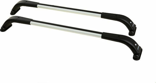 Hermes Μπάρες Οροφής Αλουμινίου GS2A Kit G2017 75εκ. Universal (Σετ με πόδια) Ασημί