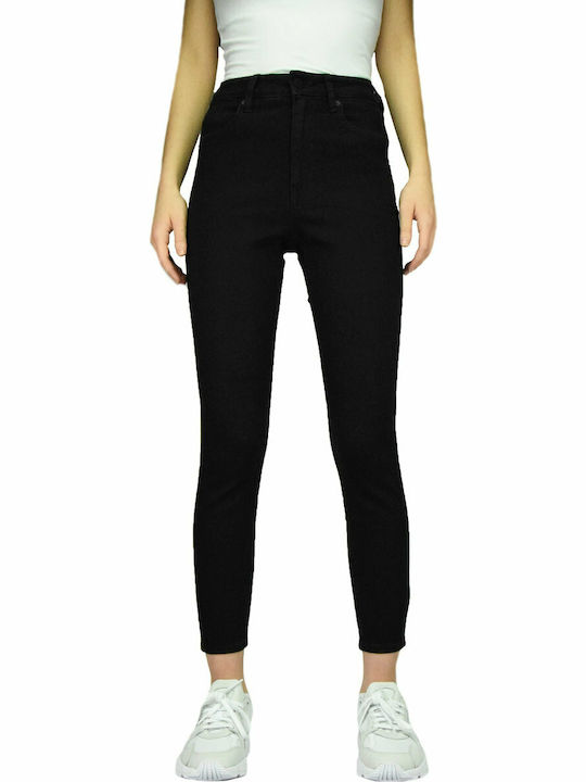 Volcom High Waist Women's Jean Trousers in Slim Fit Black