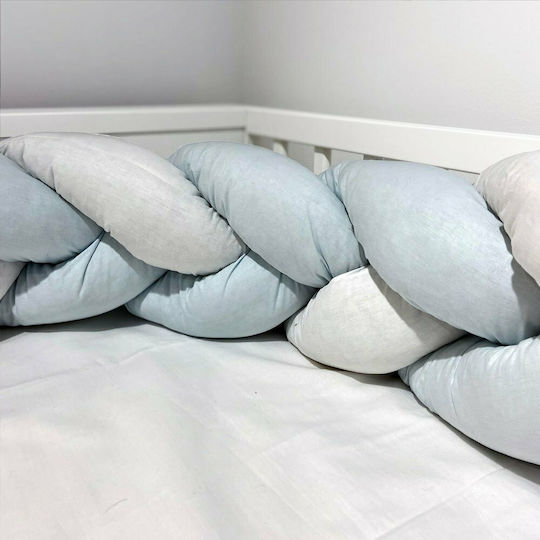 abo Crib Bumpers Braided Inside Blue 20x210cm